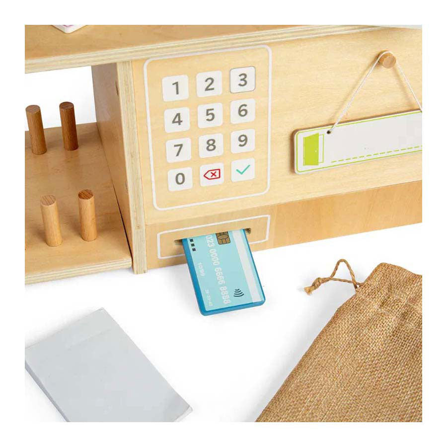 Bigjigs houten postkantoor speelset, 19dlg.