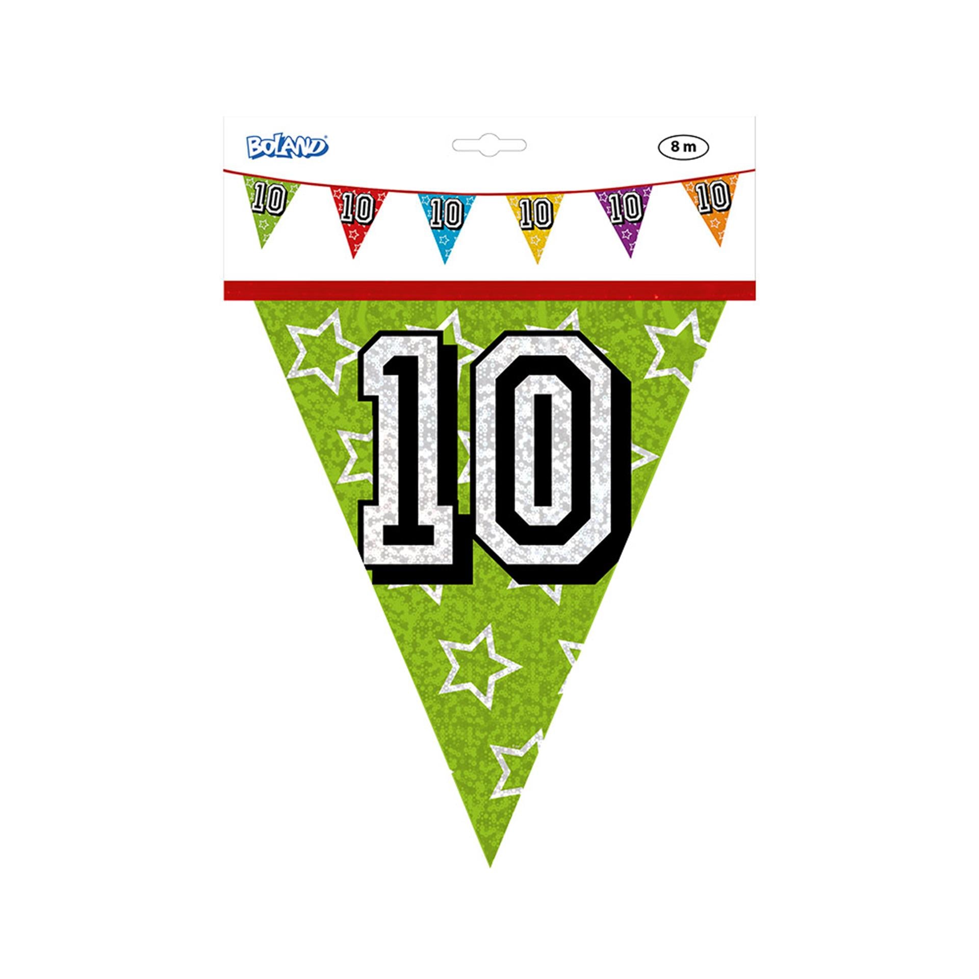 Boland vlaggenlijn holografisch 10jaar 8 meter