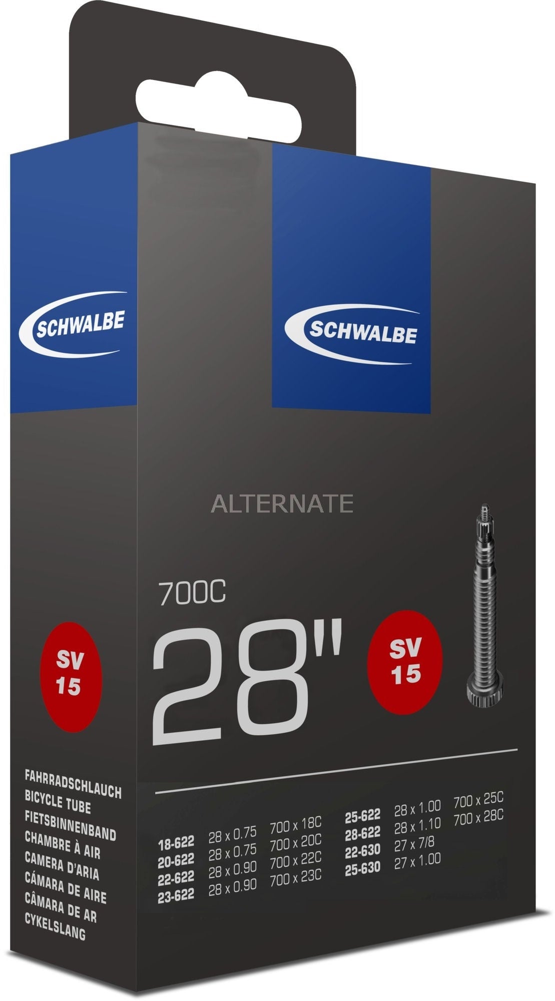 Schwalbe Binnenband 27 28 x 0,75 1,10 (18 28-622 630) FV 50 mm