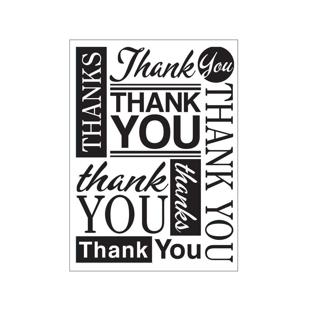 Darice • embossing sjabloon verspreid thank you lettertypen