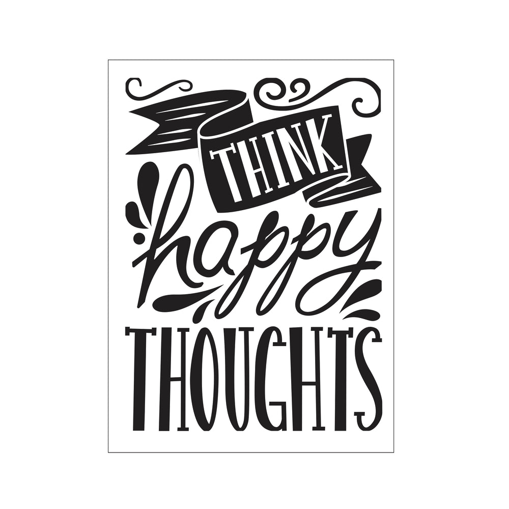 Darice • embossing sjabloon think happy thoughts