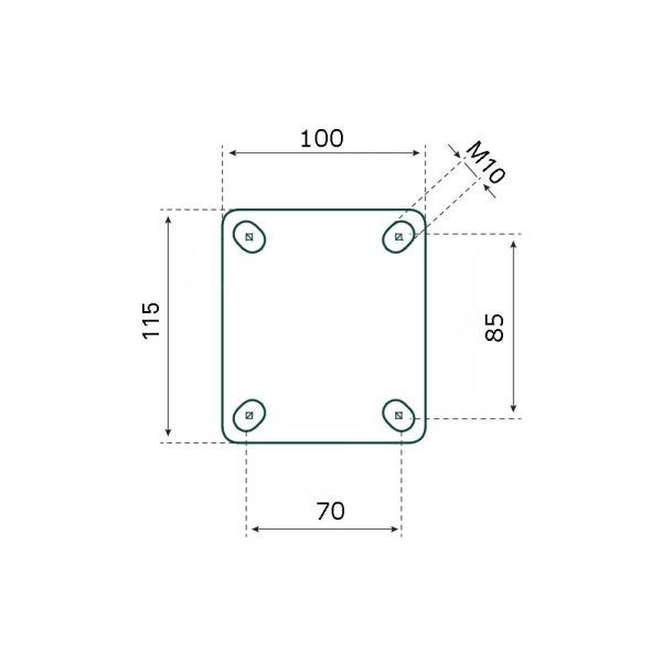 Zwenkwiel 300x4 Anti-lekwiel PU