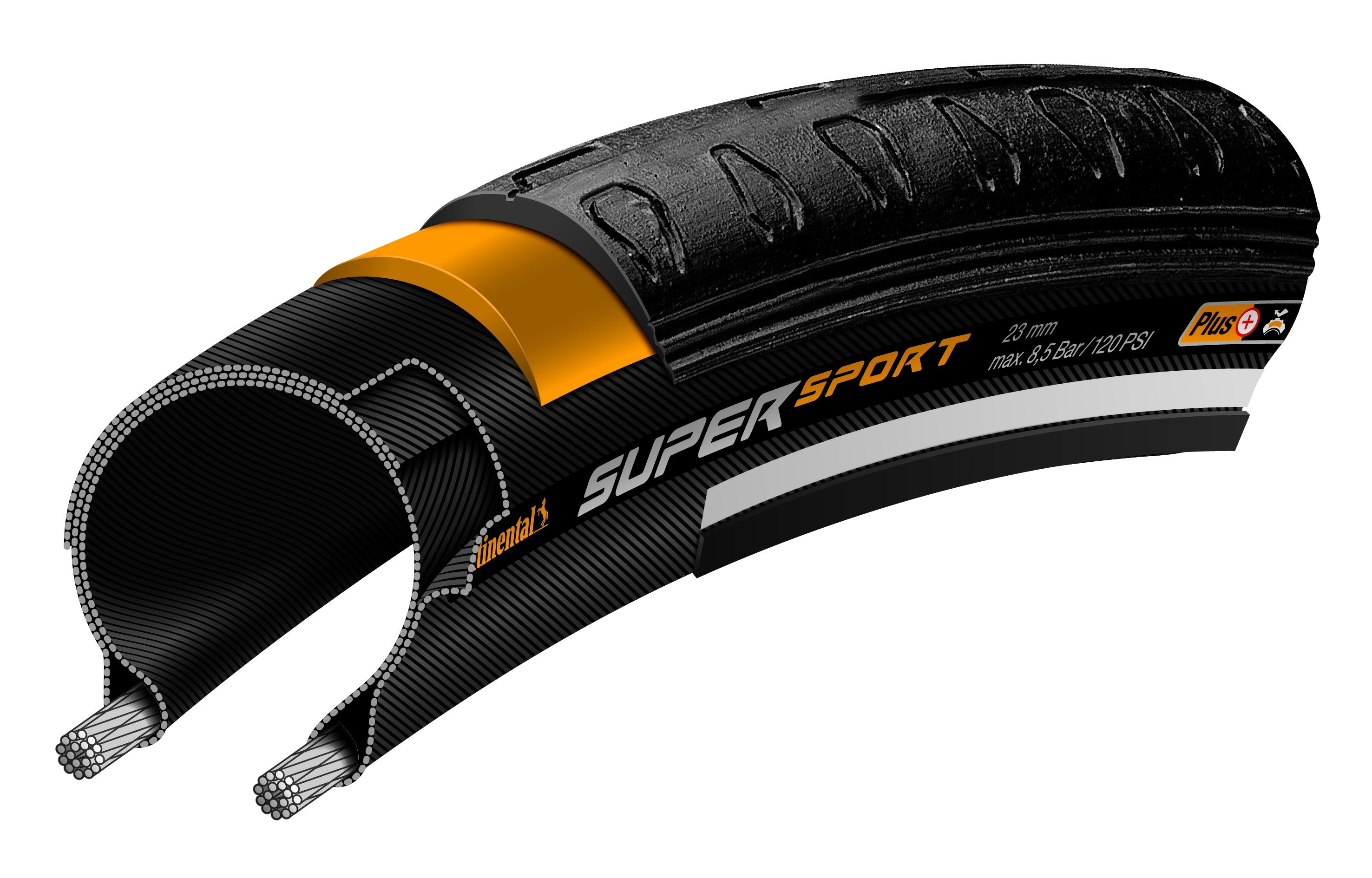 Continental Super Sport Plus - Racefietsband - 700x25C - Draadband - Zwart