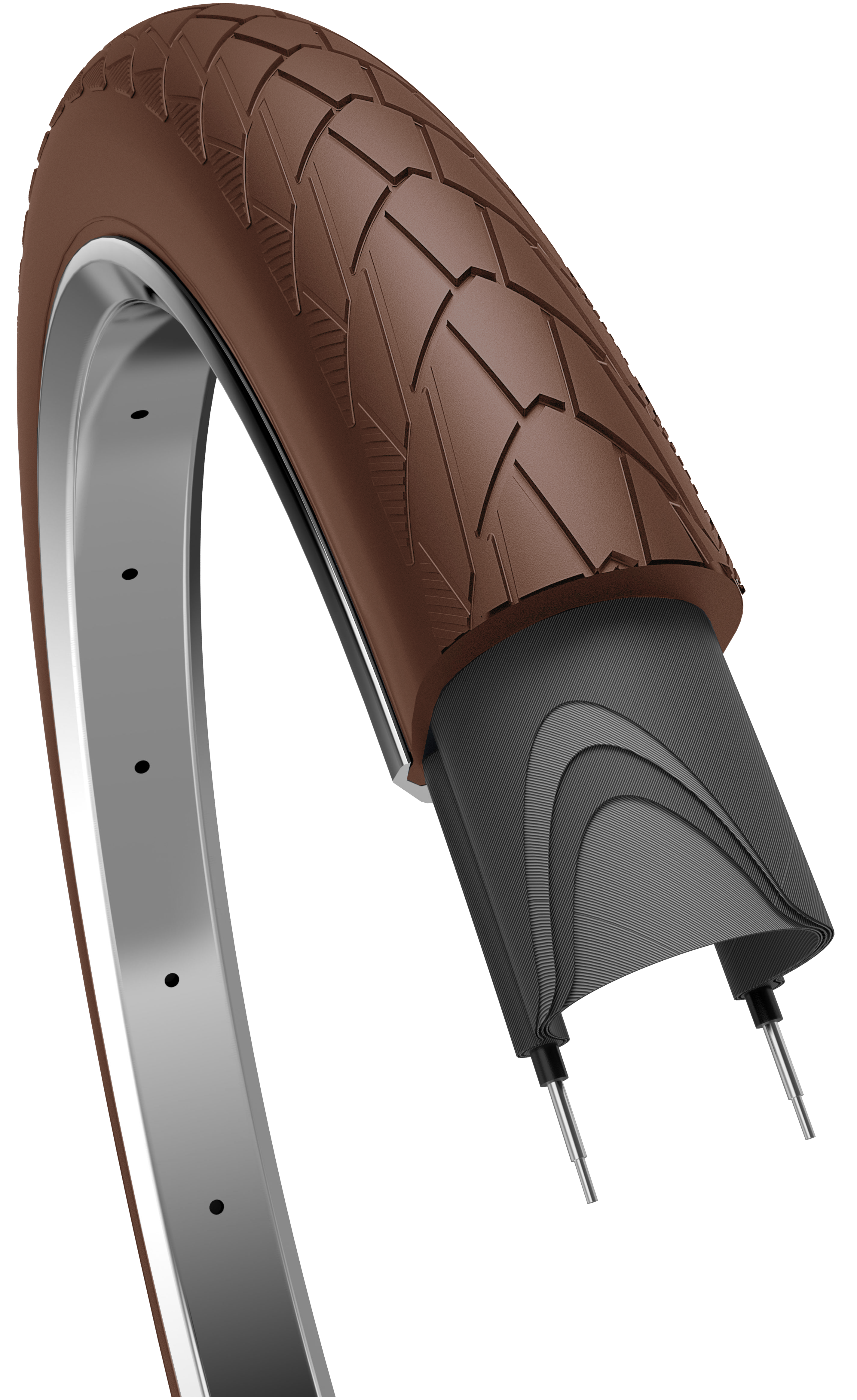 Edge buitenband mambo 28 x 2.00 50-622 mm - donkerbruin met reflectie