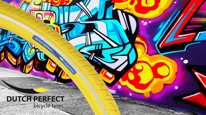 Pneu Dutch Perfect 28 x 1 ½ 40-635 Non Crevaison - Jaune + Réflexion