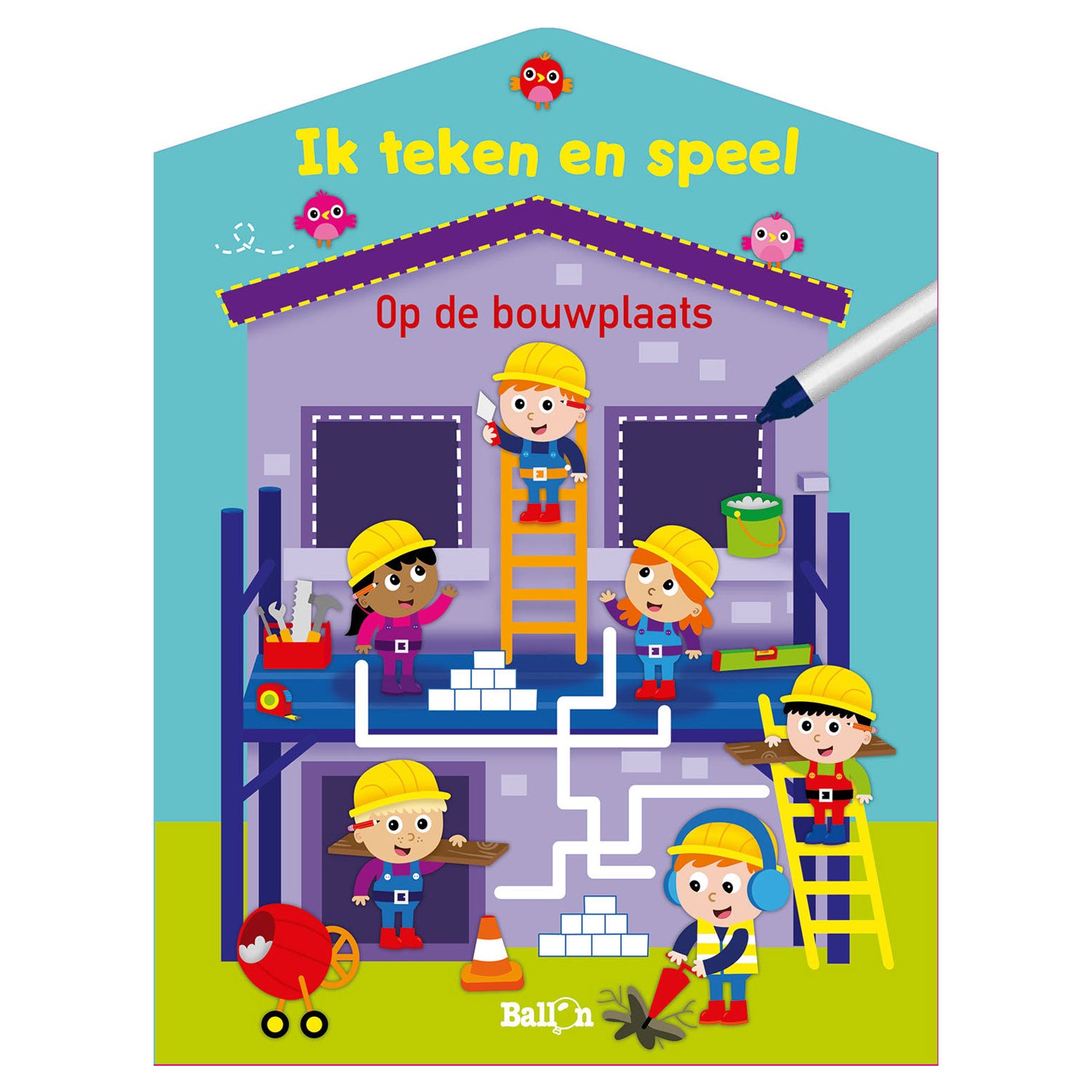 Standaard uitgeverij ik teken en speel - op de bouwplaats (wipe clean)