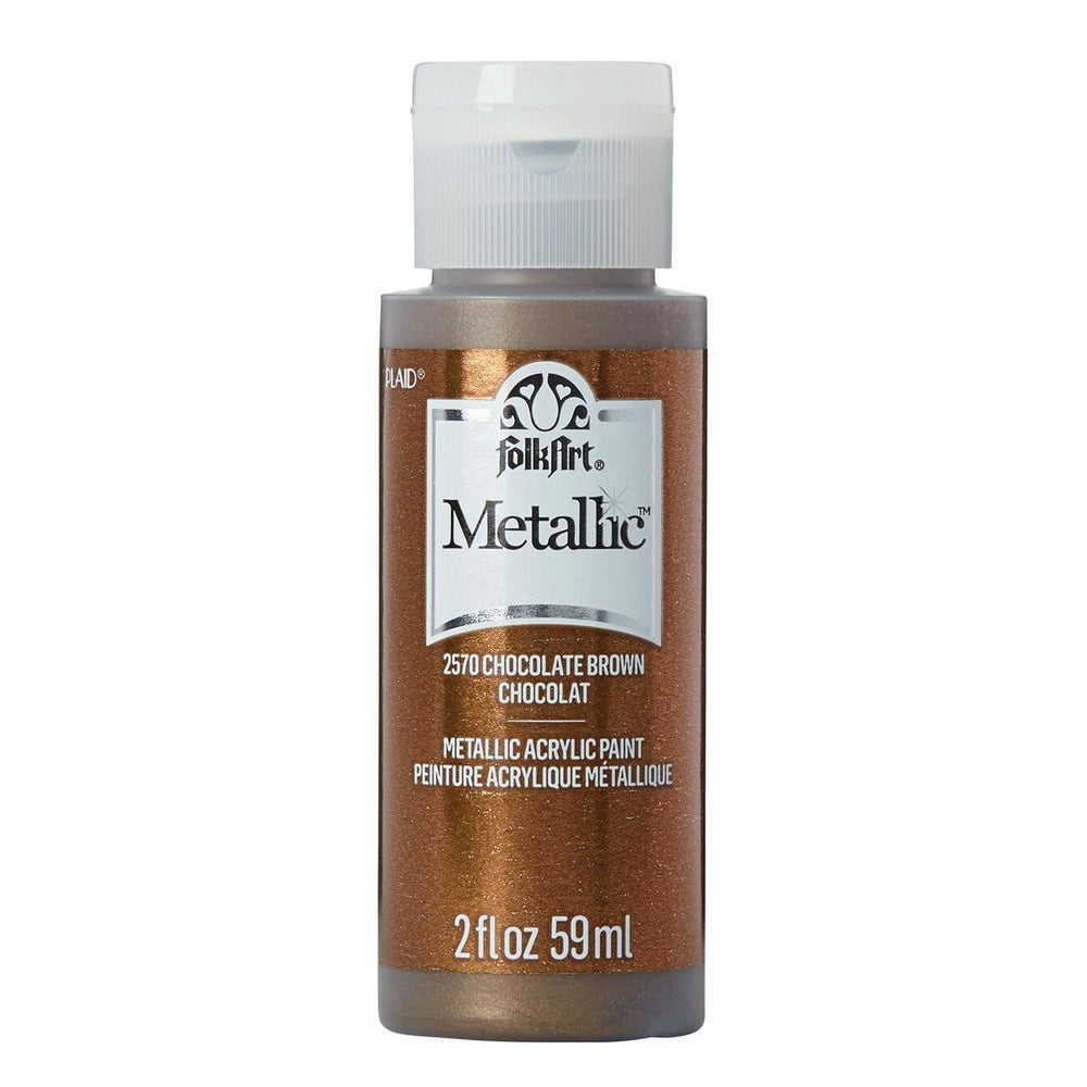 Folkart • metallic acrylic paint chocolate brown 59ml