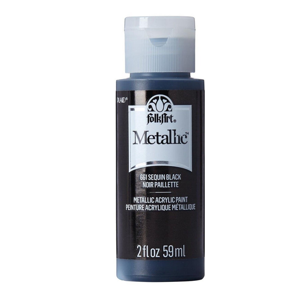 Folkart • metallic acrylic paint sequin black 59ml