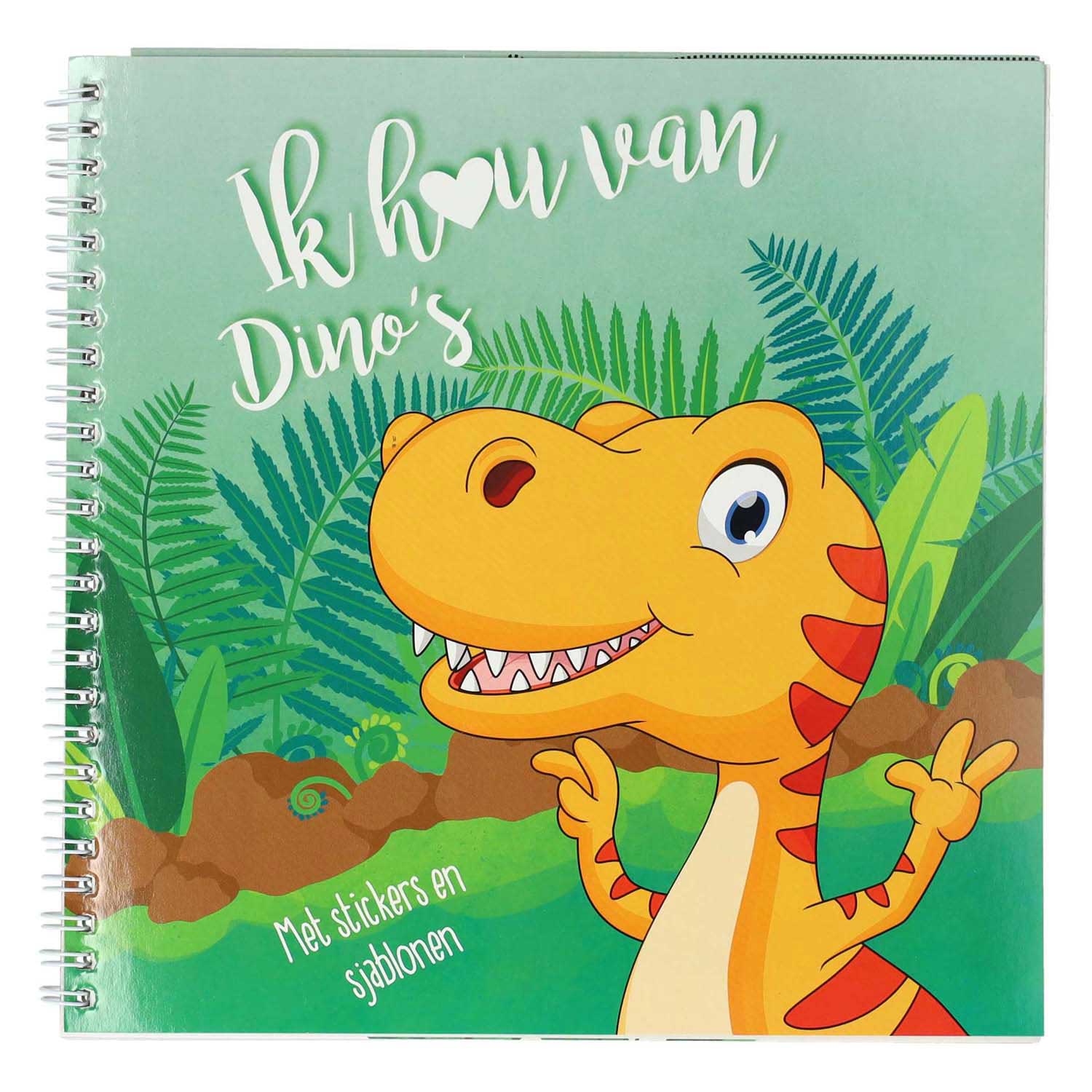 Mondikaarten sticker- en sjablonenboek ik hou van dino's