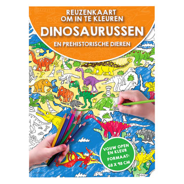 Reuzenkaart om in de Kleuren Dinosaurussen