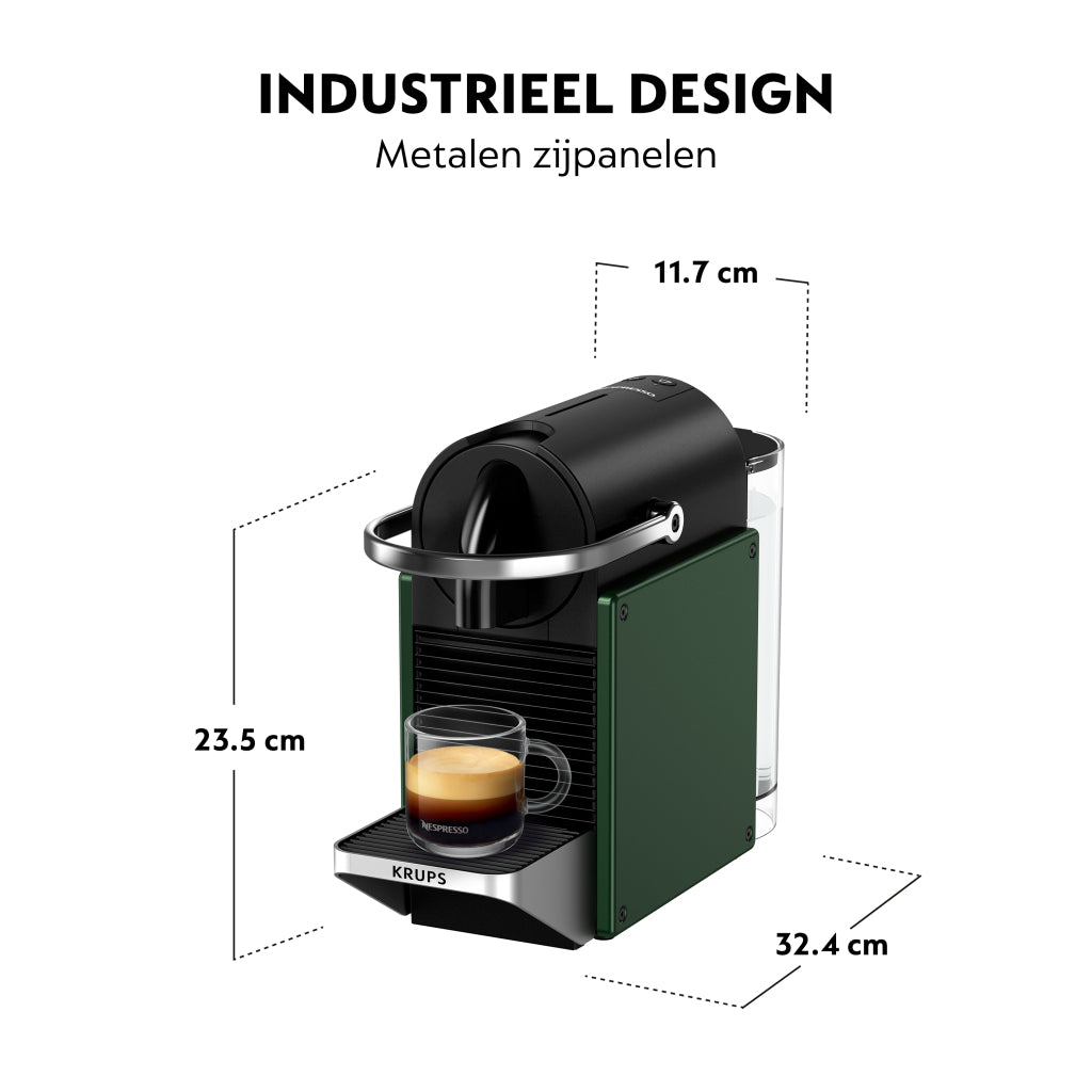 Krups xn3063 nespresso pixie koffiecupmachine donkergroen zwart
