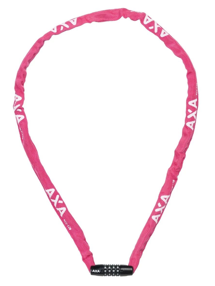 Axa kettingslot rigid rcc code 120x3,5 met polyester hoes - roze