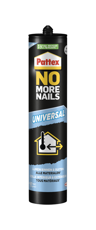Pattex no more nails universal 480 g bouwkit | montagekit voor vast gebruik | binnenhuis buitenhuis universeel gebruik.