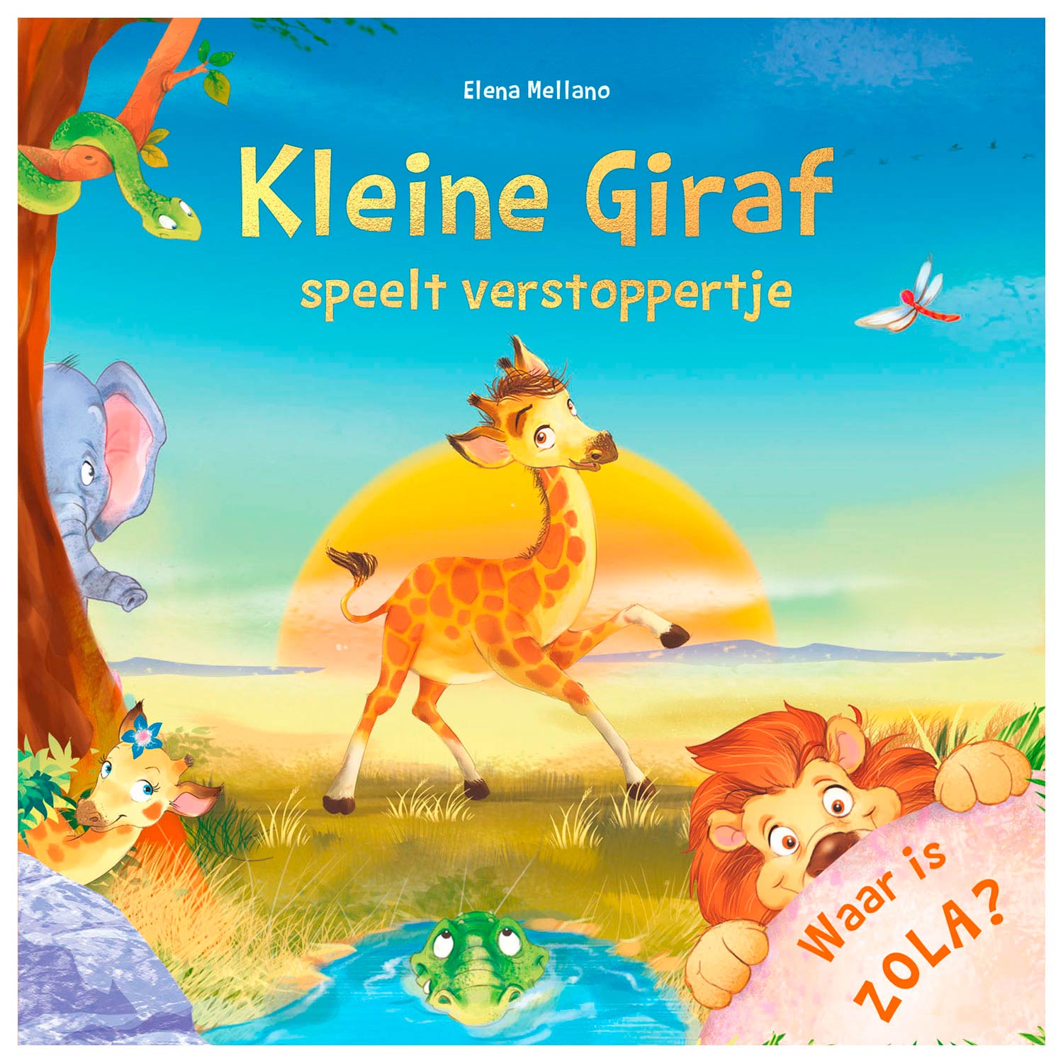 Rebo uitgeverij kleine giraf speelt verstoppertje