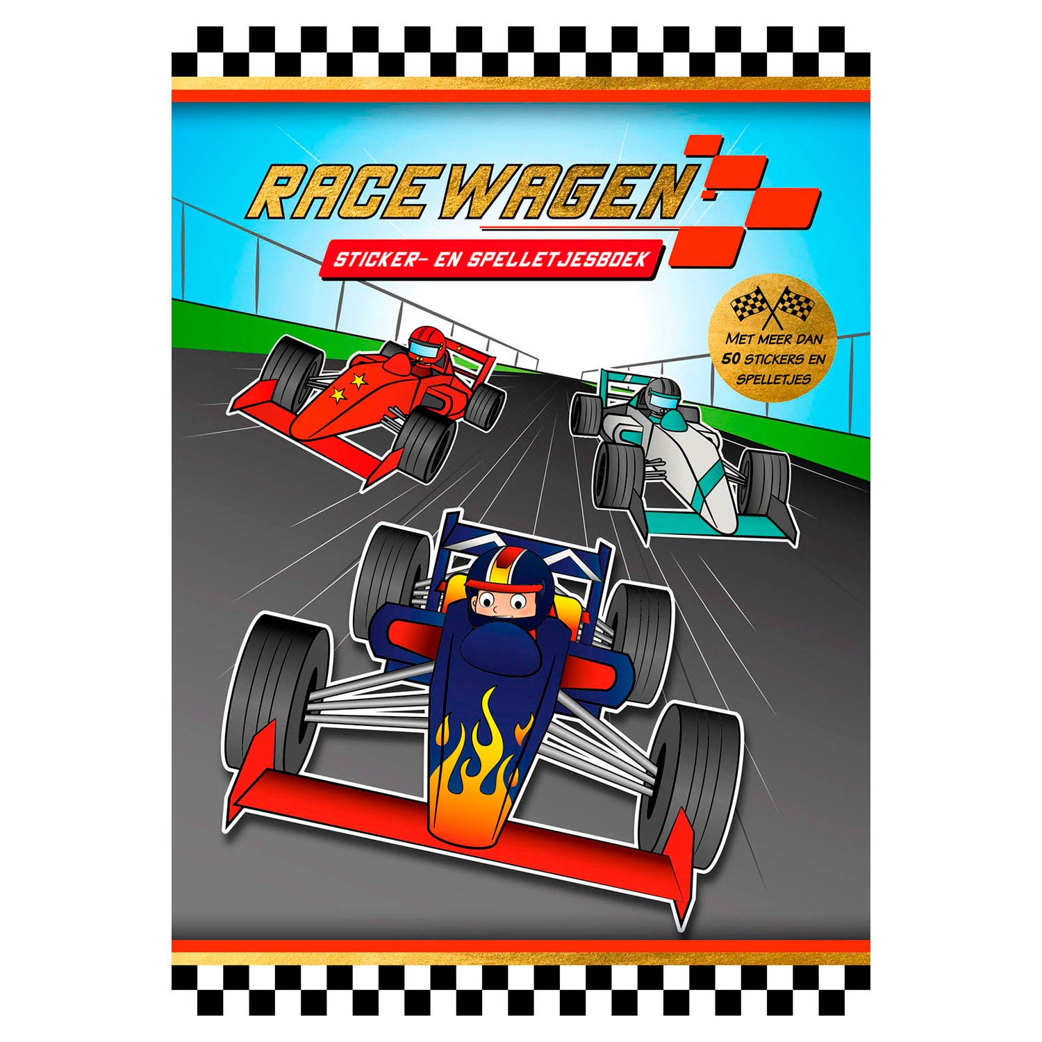 Rebo publishers sticker- en spelletjesboek racewagen