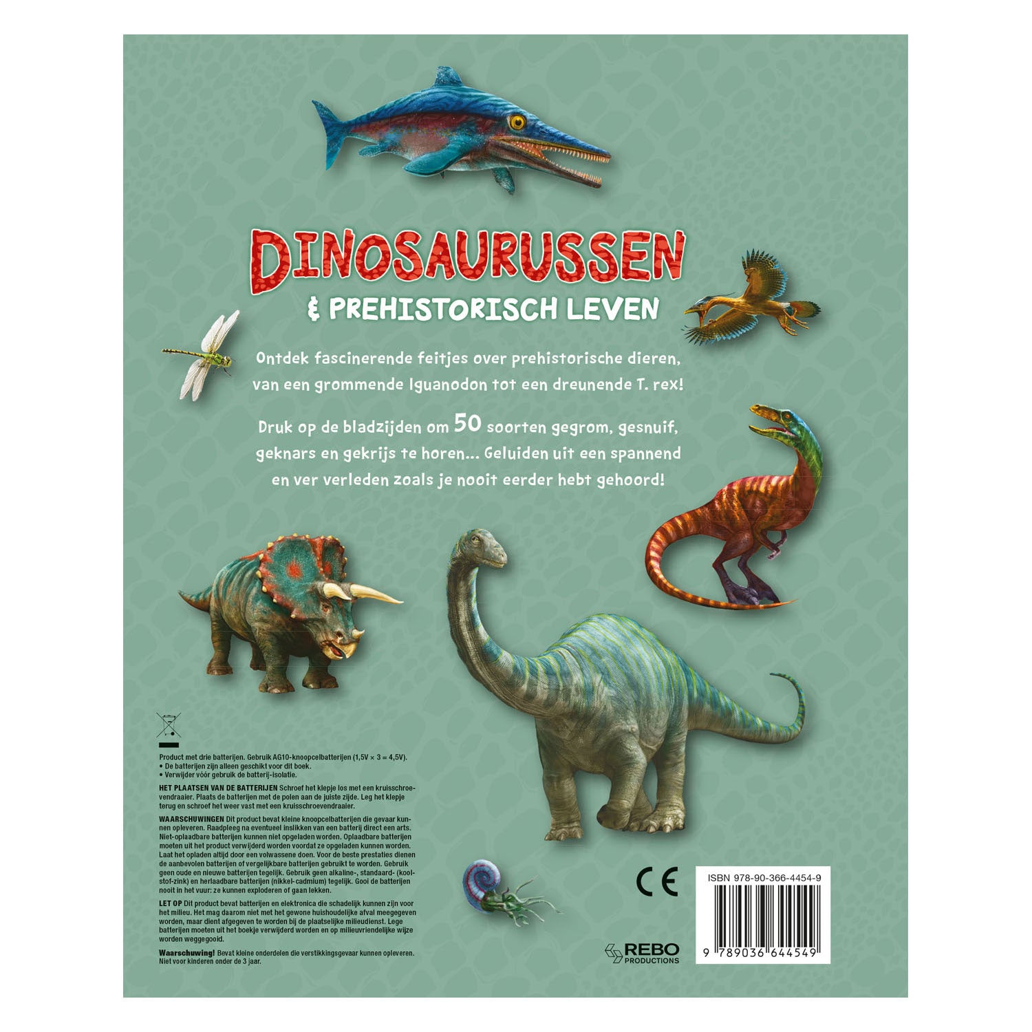 Rebo uitgeverij geluidenboek dinosaurussen prehistorie