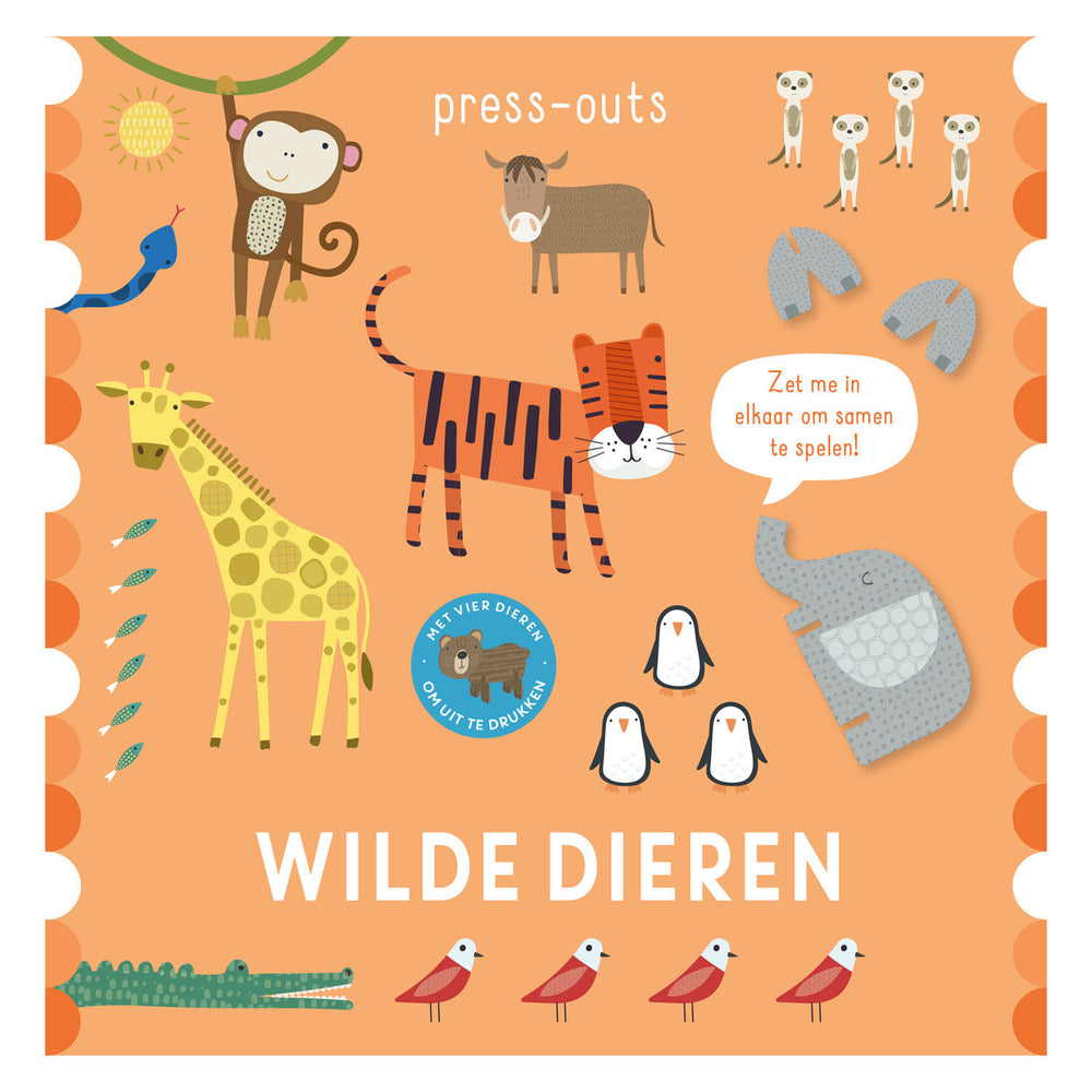 Rebo uitgeverij kartonboek press-outs - wilde dieren