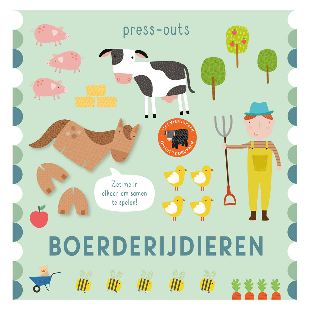 Rebo uitgeverij kartonboek press-outs - boerderijdieren