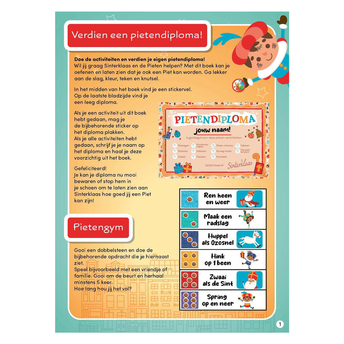 Rebo publishers sinterklaas pietendiplomaboek met stickers
