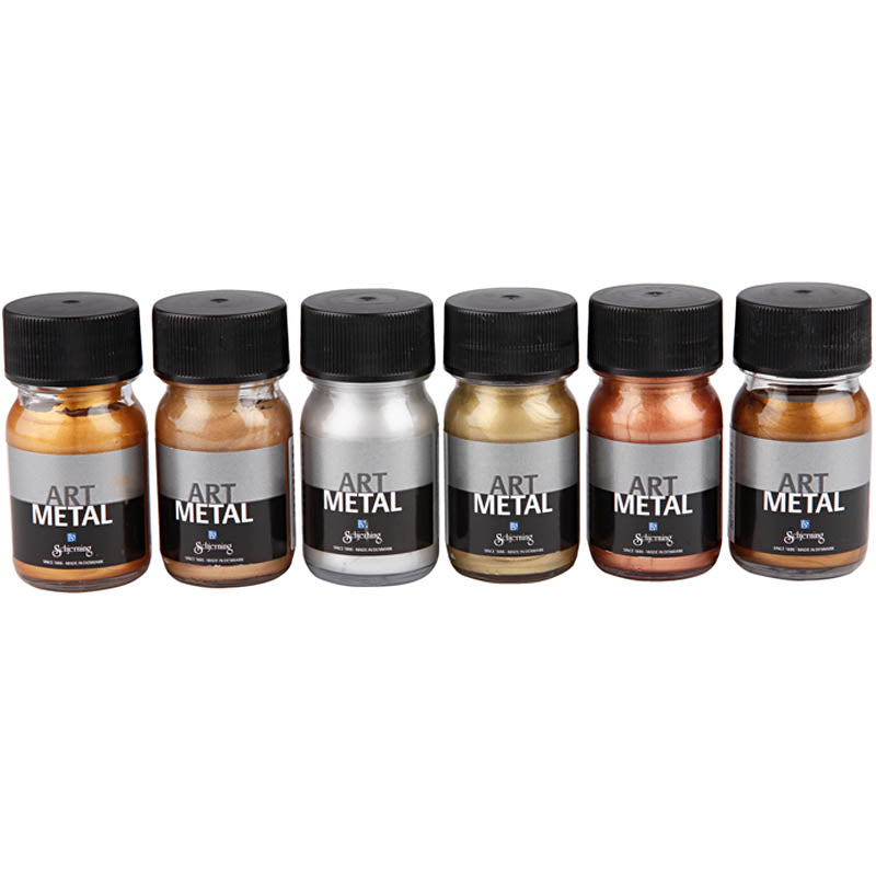 Creatief bedrijf hobbyverf metallic kleuren, 6x30ml