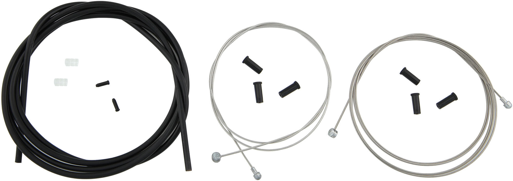 Contec remkabelset stop+ ct brake cable set stop+ steel fr+rear compl black