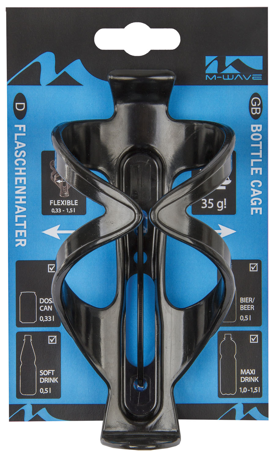 M-Wave M-wave bidonhouder Flexibel, 0,33L-1,5L. (hangverpakking)