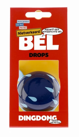 Nv ding dong bel 60mm druppels blauw met druppels kaart