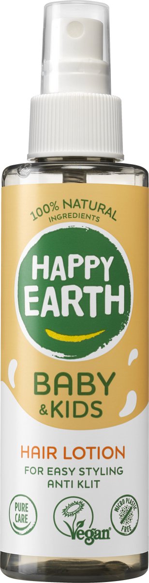 Happy earth hairlotion voor baby kids 150 milliliter