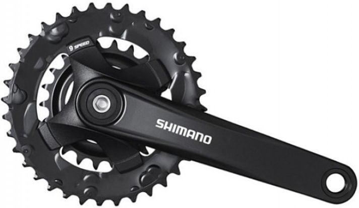 Shimano Crankstel 2 x 9 speed Altus FC-M101 met 175mm crankarm 36-22T met vierkant als zwart