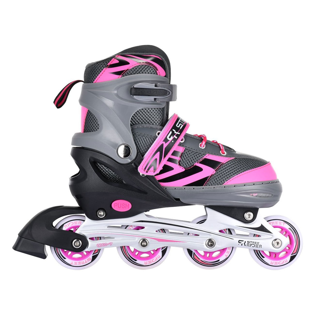 Street Rider rollerblades pink grey, size 33-36