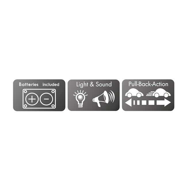 2-play police car pull-back with light and sound 11 cm white