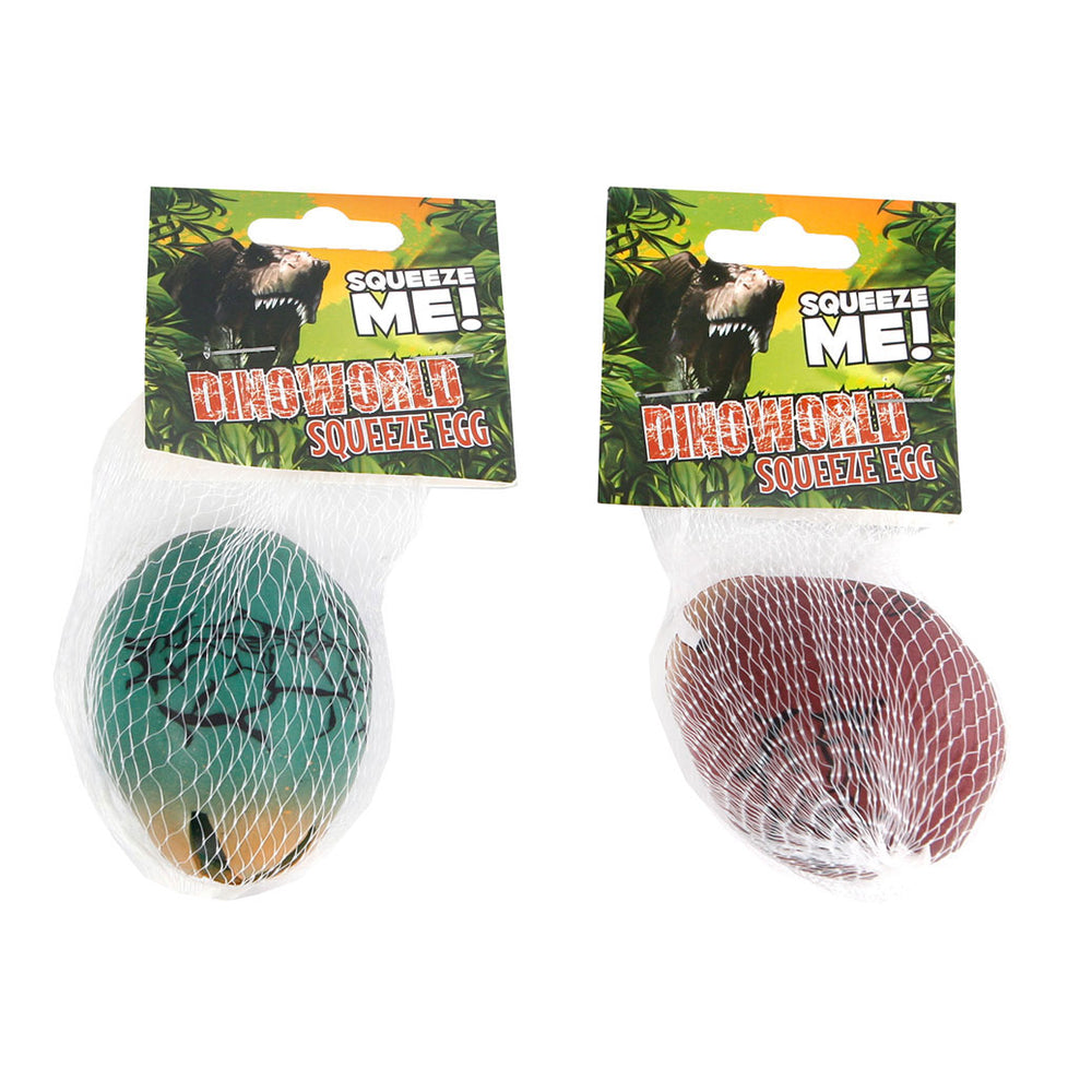 Dinoworld anti stress knijp ei met dinosaurusfiguur