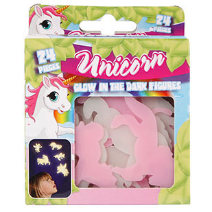 Unicorn glow in the dark eenhoorns 24 stuks in doosje - kerst - kerstcadeau - kerstcadeautje