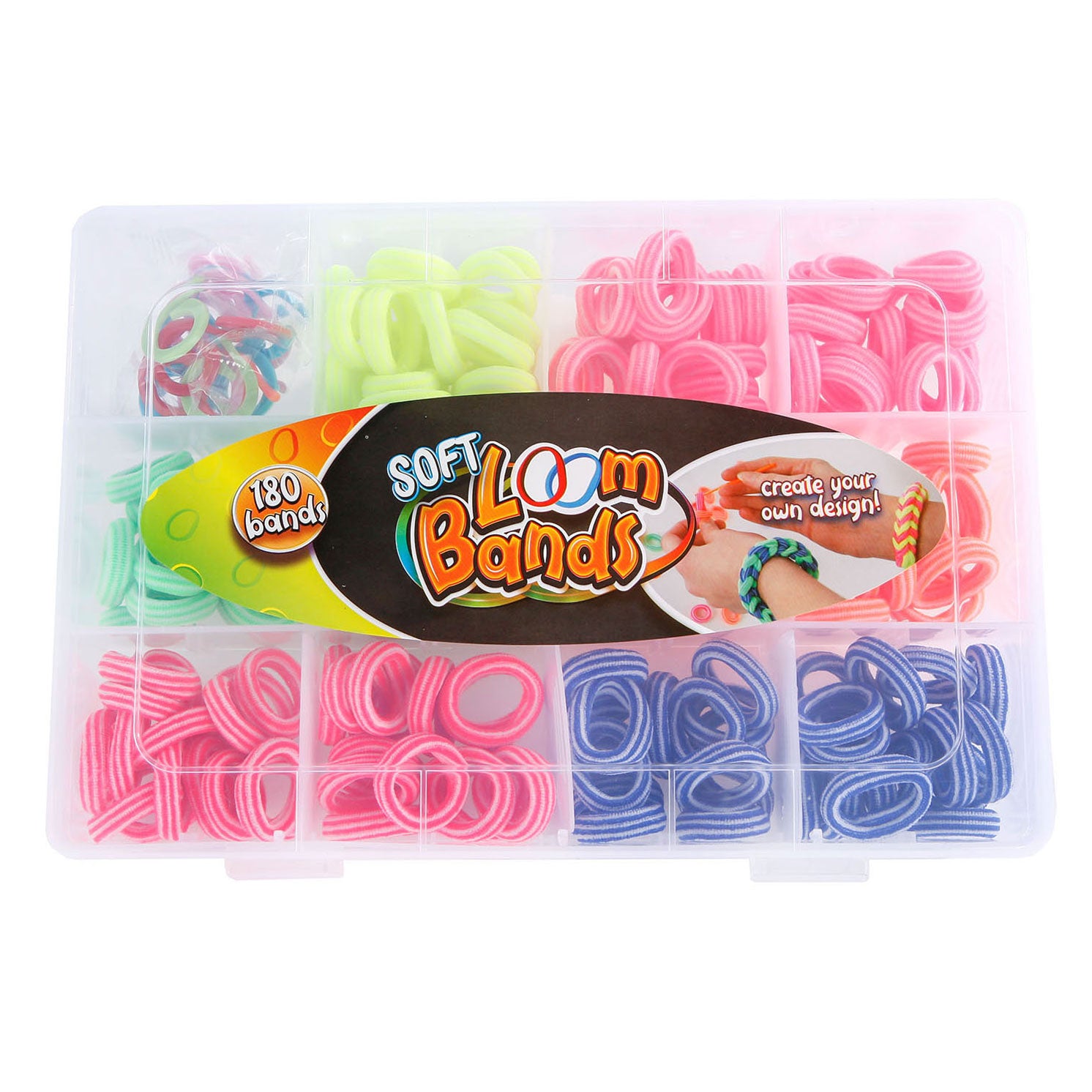 Soft loom bands met 180 bandjes en 15 clips