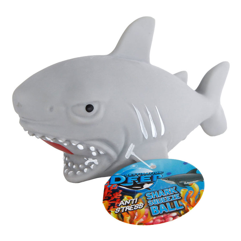 Destination diepe knijpbal haai met waterparels, 8cm