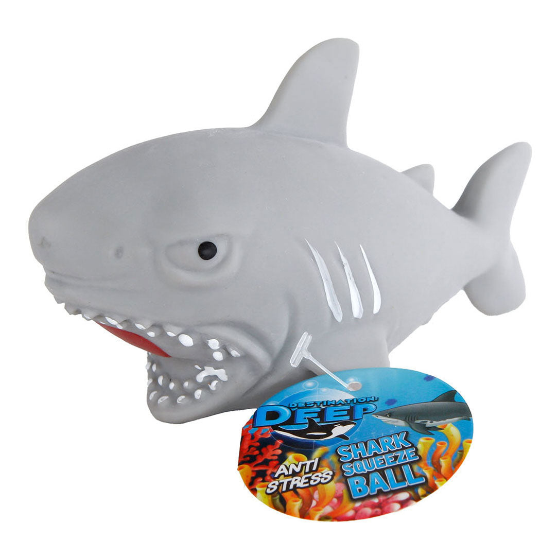 Destination diepe knijpbal haai met waterparels, 8cm