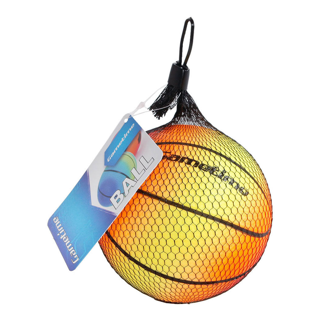 Plastic soccer basketball in net
