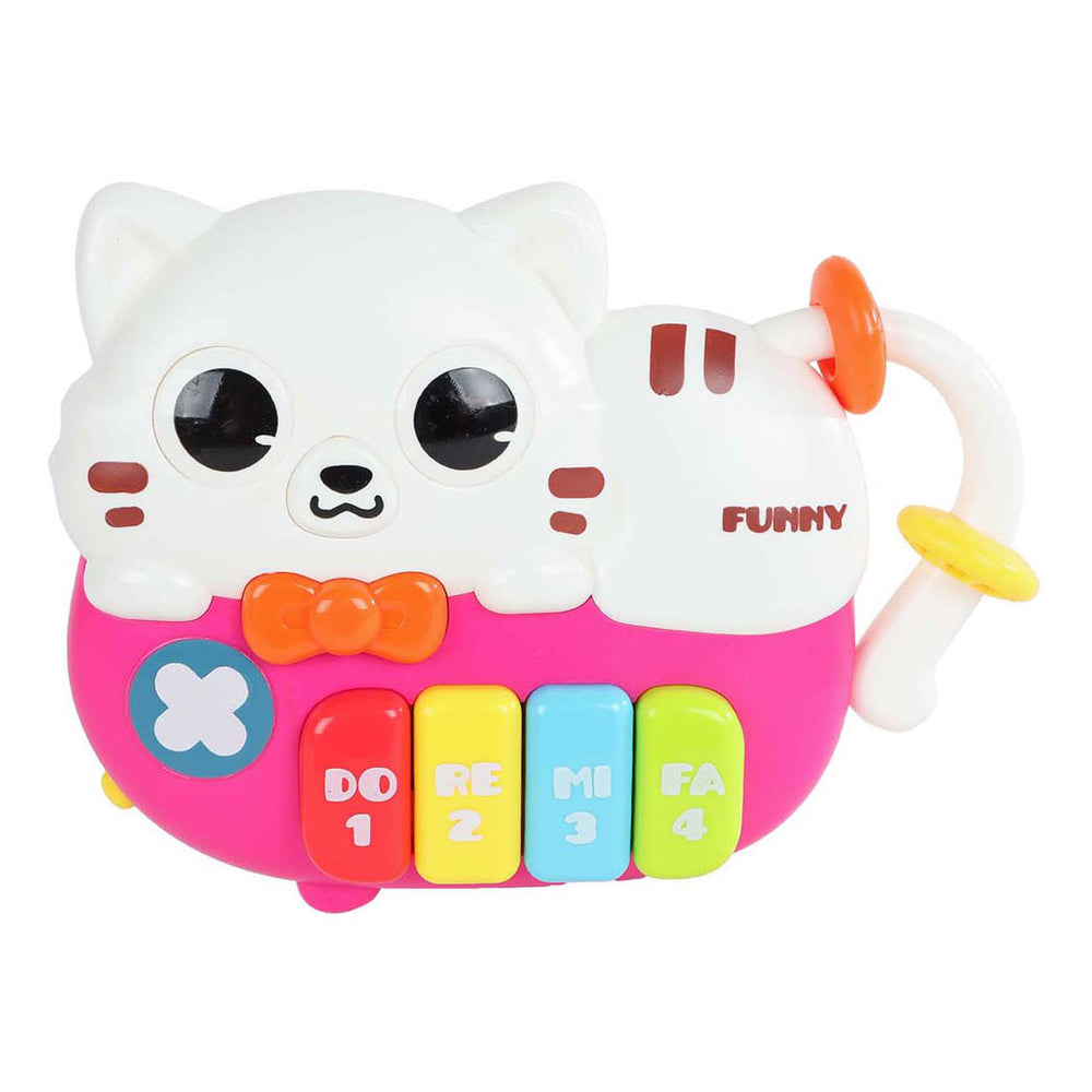 Miniclub dierenpiano poes met licht en geluid, 15cm