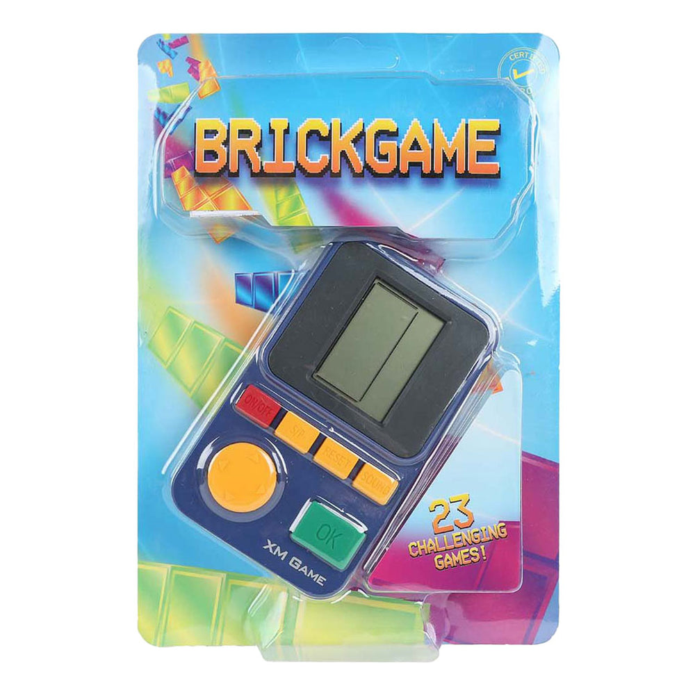Van manen brickgame retro spelcomputer 23 spellen 6,5x11cm speelgoed.
