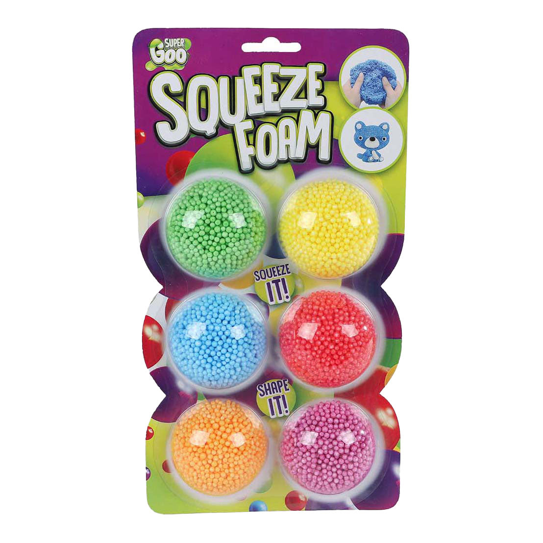 Super goo foamputty met 6 kleuren piepschuim