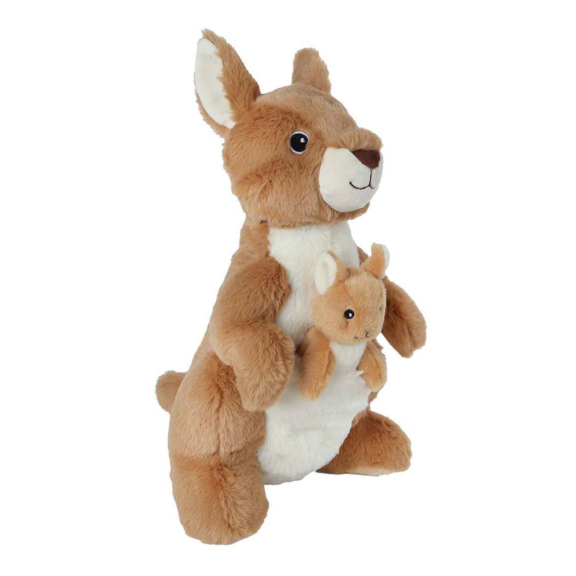 Take me home knuffel pluche - kangoeroe met baby, 32cm