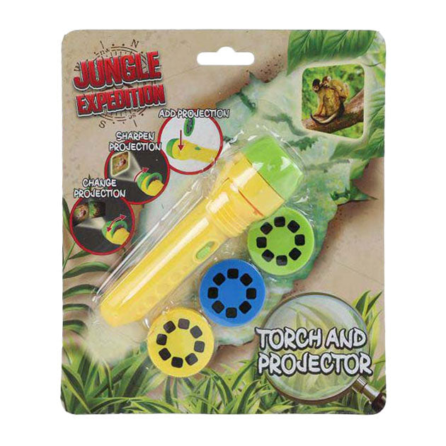 Jungle expeditie zaklampprojector met 24 afbeeldingen, 11cm