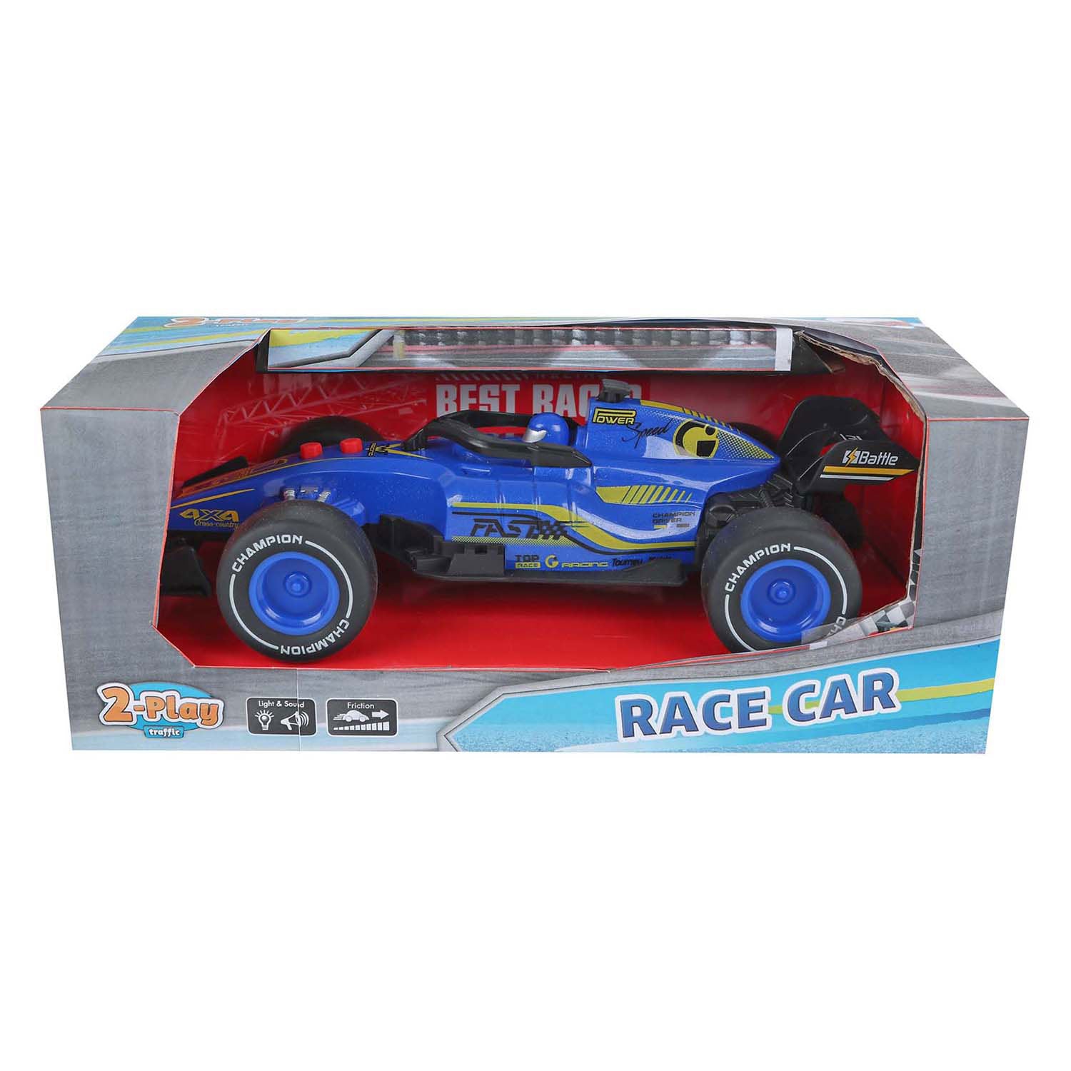 2-play formule raceauto frictie met licht en geluid, 19cm