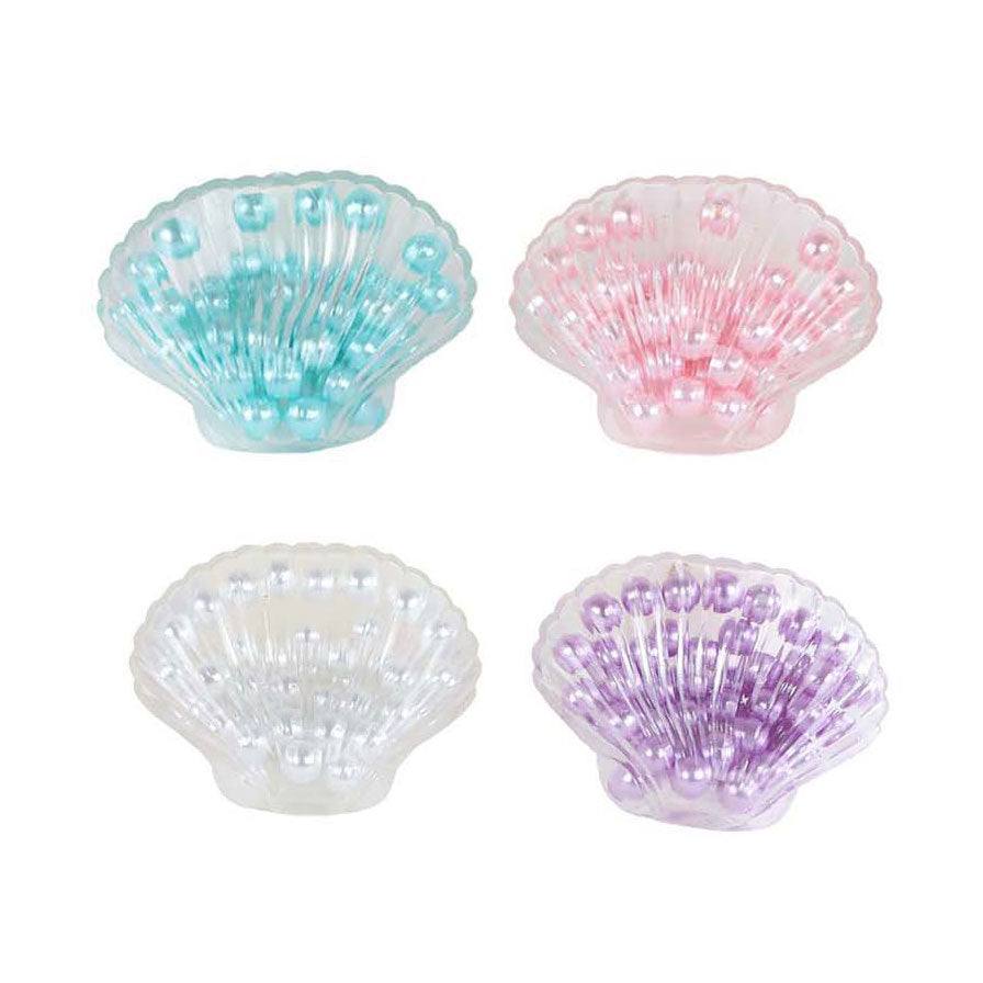 Bestemming diepe schelp met knisperparels, 8,5cm