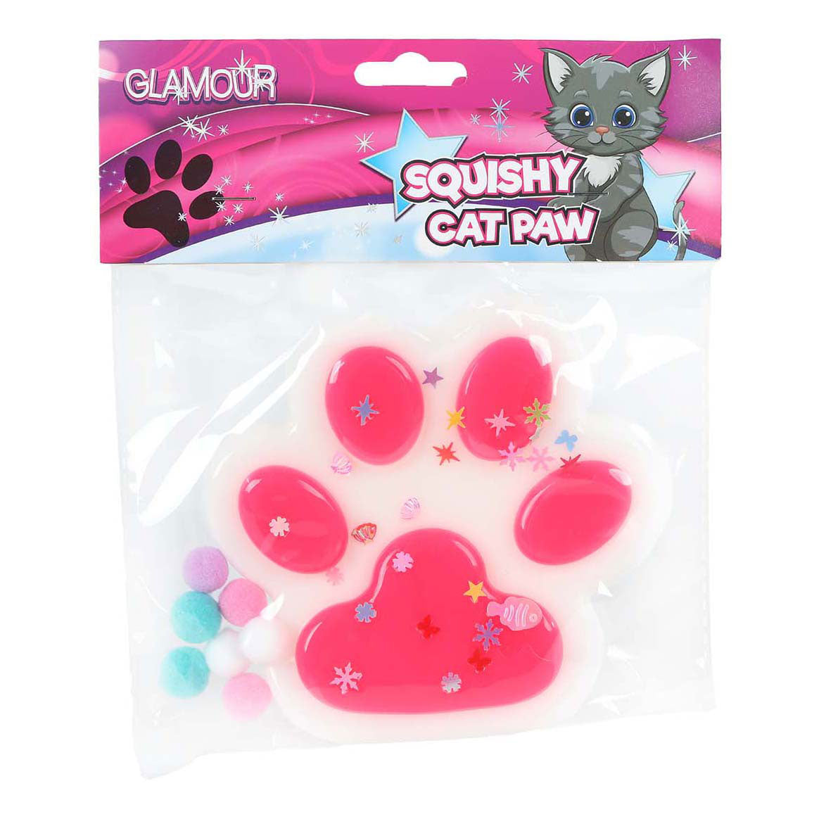 Glamour squishy mega kattenpoot 12,5cm