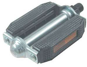 Pedaalset Holland model met stalen als reflectoren - zilver zwart