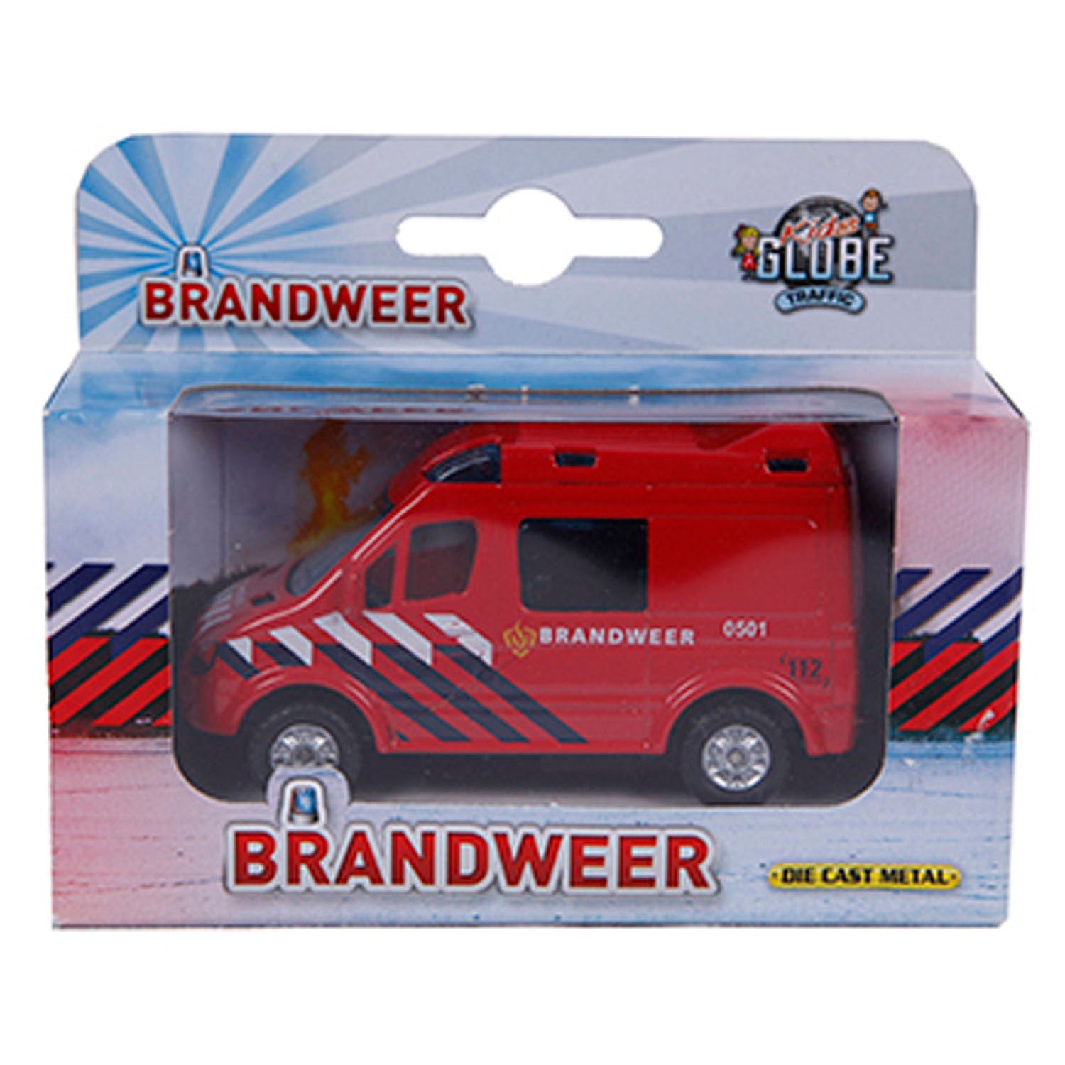Kinderbol Gegoten Brandweerauto, 8cm