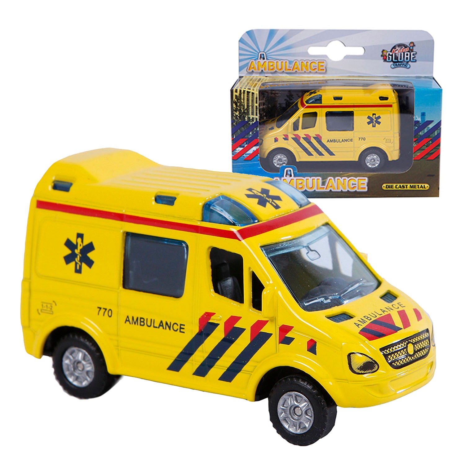Kids globe ambulance nl die cast pullback-action 8cm