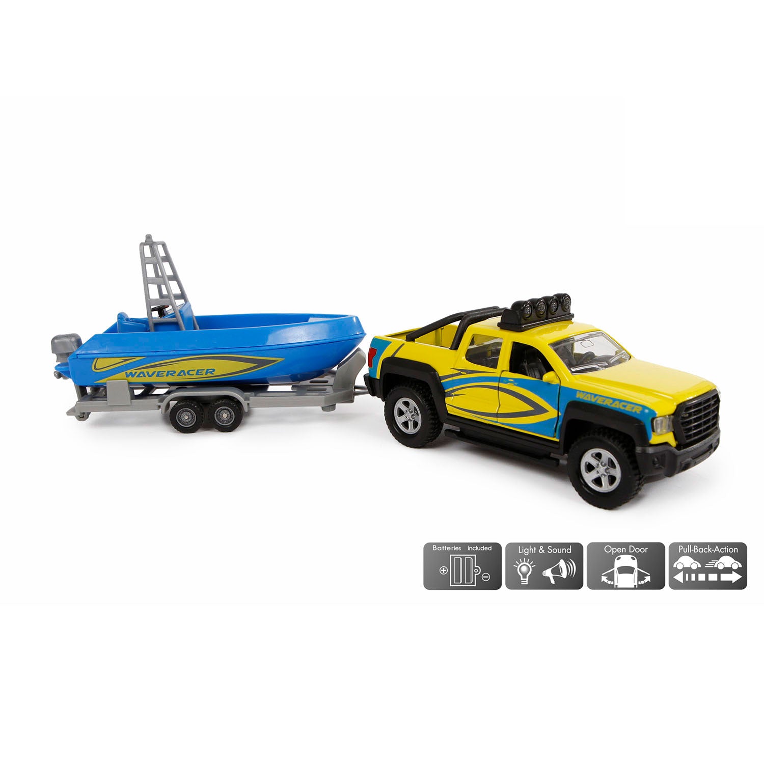 Kids Globe Terreinwagen met Trailer en Kofferbak, 29cm