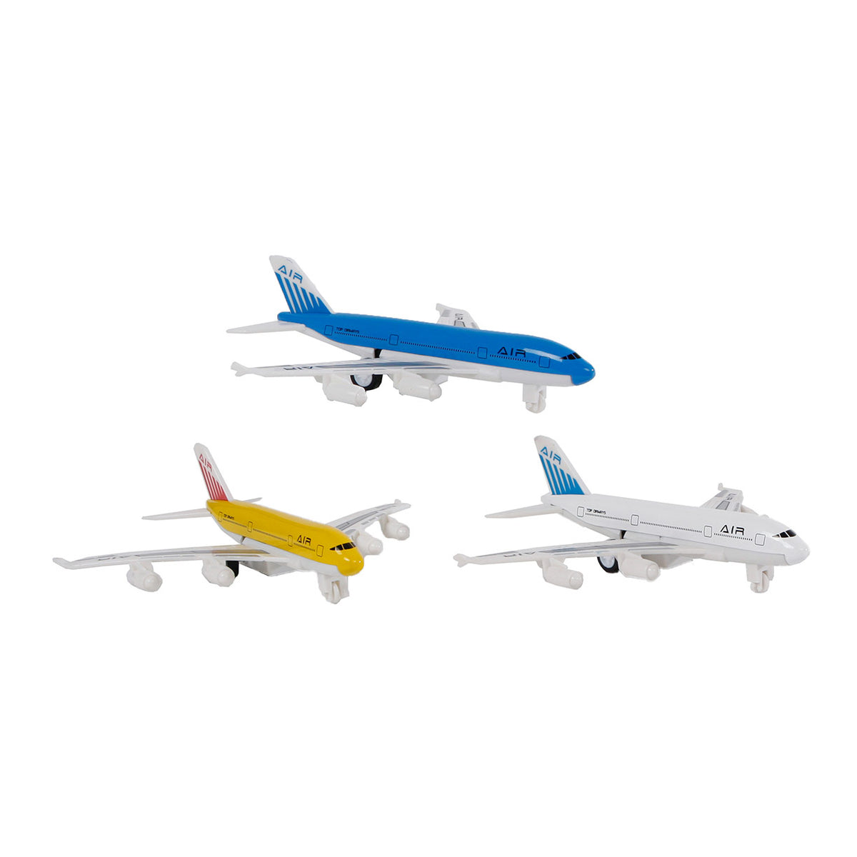 2-play die-cast pull back airplane, 14cm